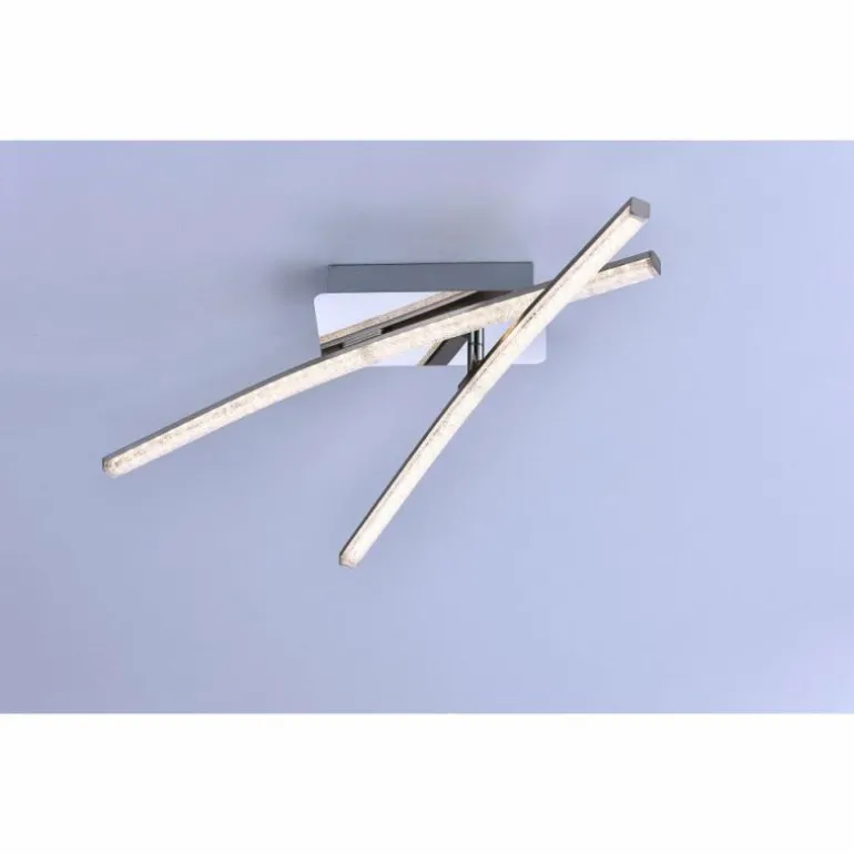 Plafonnier Leuchten Direkt Simon LED Chrome, 2 lumières