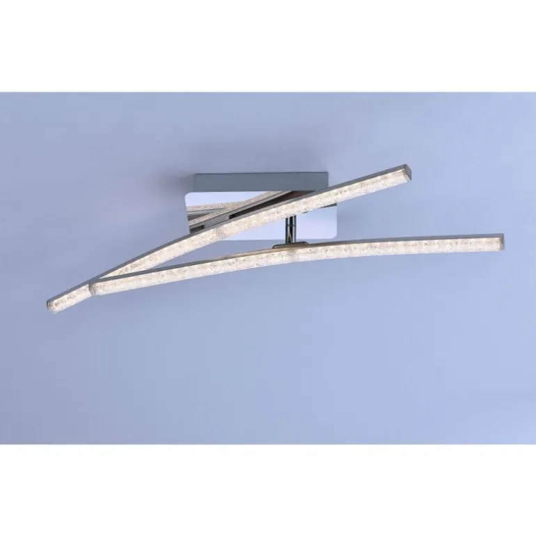Plafonnier Leuchten Direkt Simon LED Chrome, 2 lumières