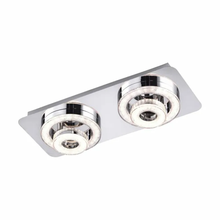 Plafonnier Leuchten Direkt TIM LED Chrome, 2 lumières
