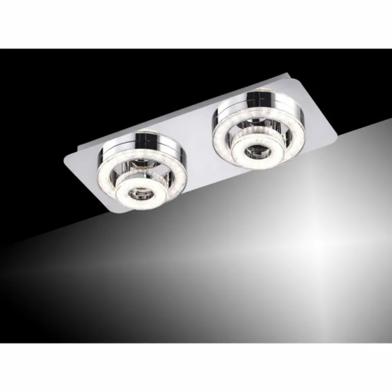 Plafonnier Leuchten Direkt TIM LED Chrome, 2 lumières