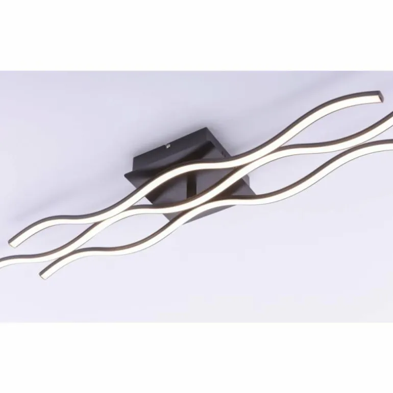 Plafonnier Leuchten Direkt Wave LED Noir, 3 lumières