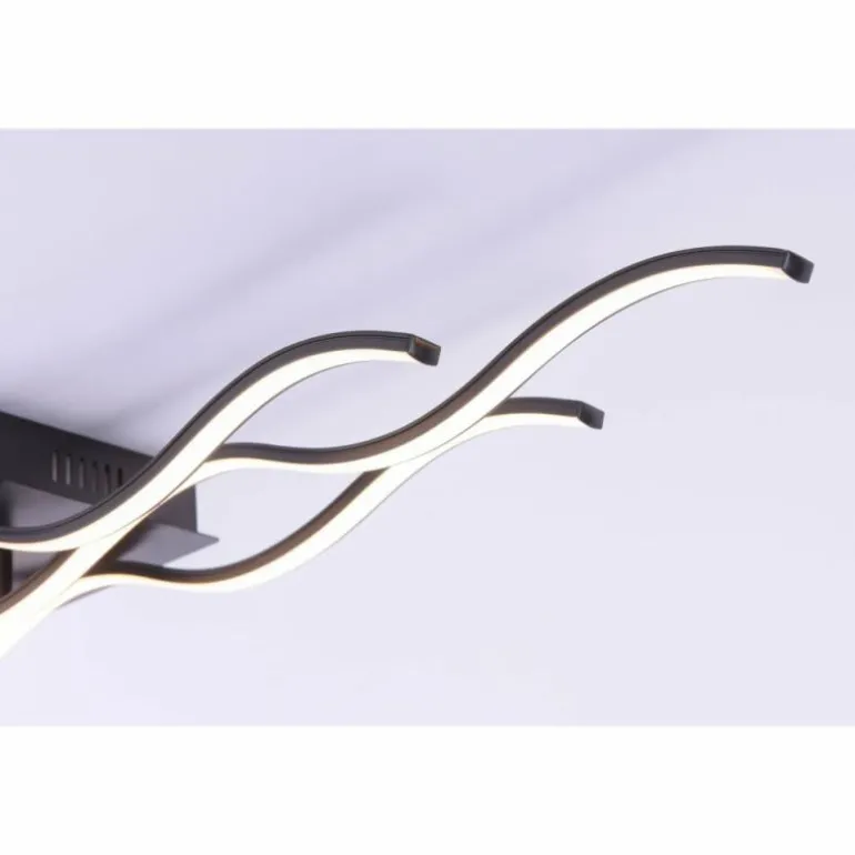 Plafonnier Leuchten Direkt Wave LED Noir, 3 lumières