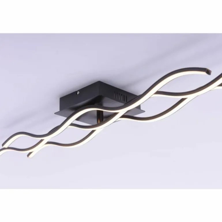 Plafonnier Leuchten Direkt Wave LED Noir, 3 lumières
