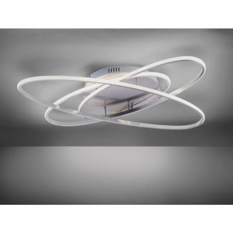 Plafonnier Leuchten Direkt MALIK LED Acier inoxydable, 1 lumière, Télécommandes