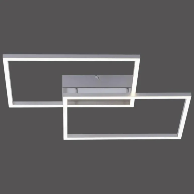Plafonnier Leuchten Direkt IVEN LED Acier inoxydable, 2 lumières, Télécommandes