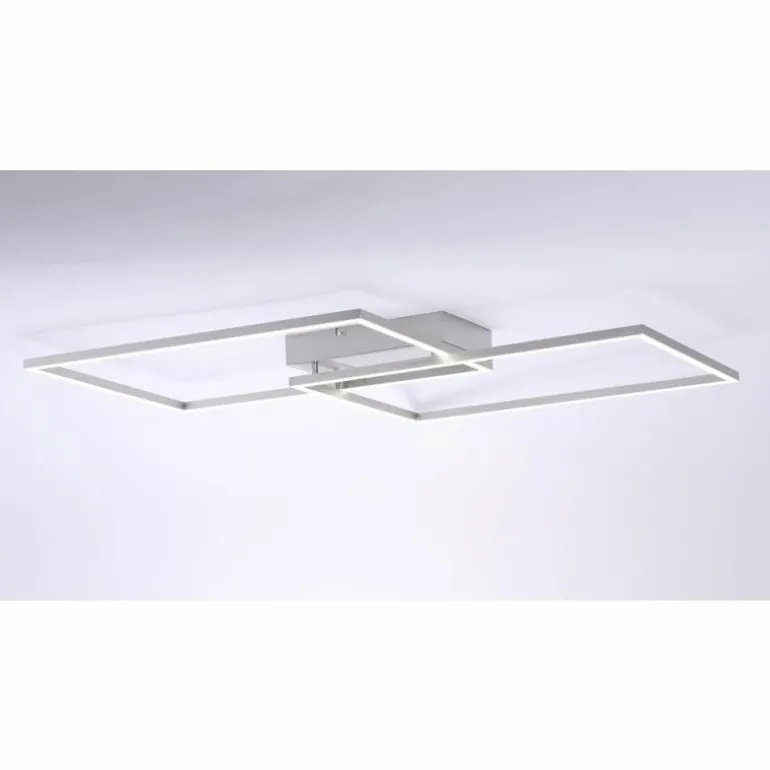 Plafonnier Leuchten Direkt IVEN LED Acier inoxydable, 2 lumières, Télécommandes