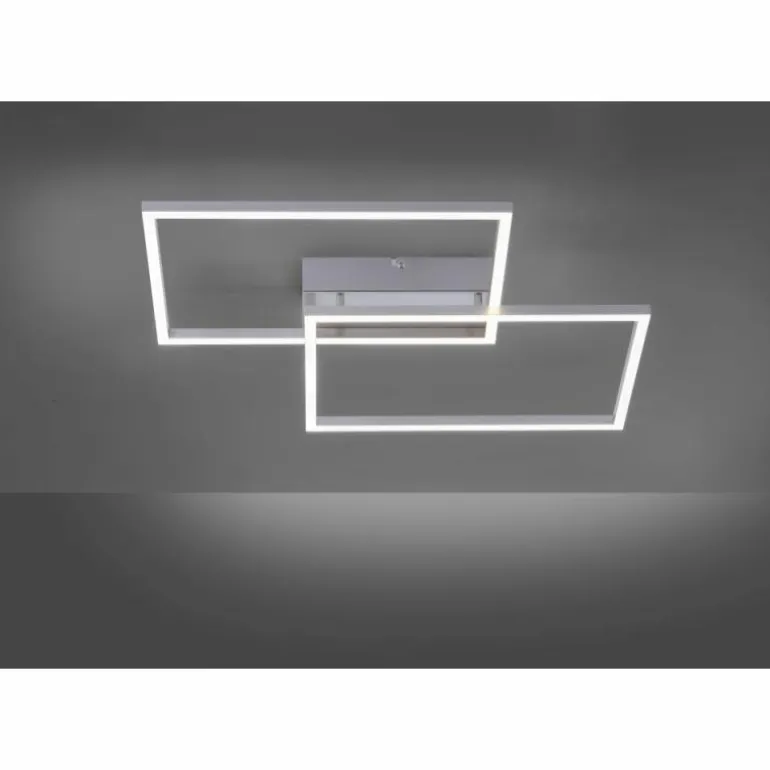 Plafonnier Leuchten Direkt IVEN LED Acier inoxydable, 2 lumières, Télécommandes