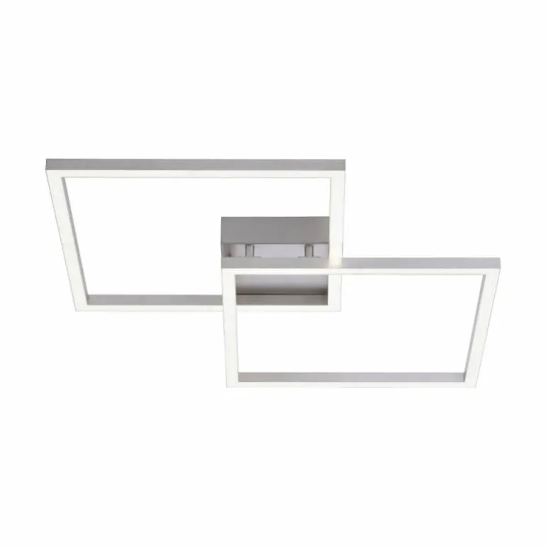 Plafonnier Leuchten Direkt Ls-MAXI LED Acier inoxydable, 2 lumières, Télécommandes, Changeur de couleurs