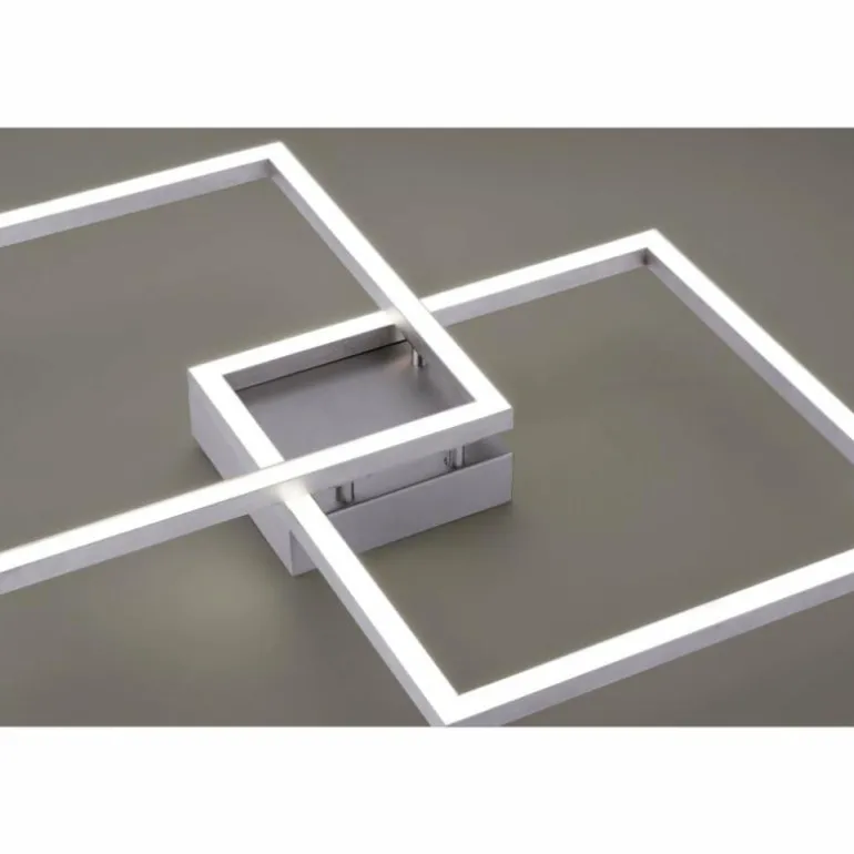 Plafonnier Leuchten Direkt Ls-MAXI LED Acier inoxydable, 2 lumières, Télécommandes, Changeur de couleurs