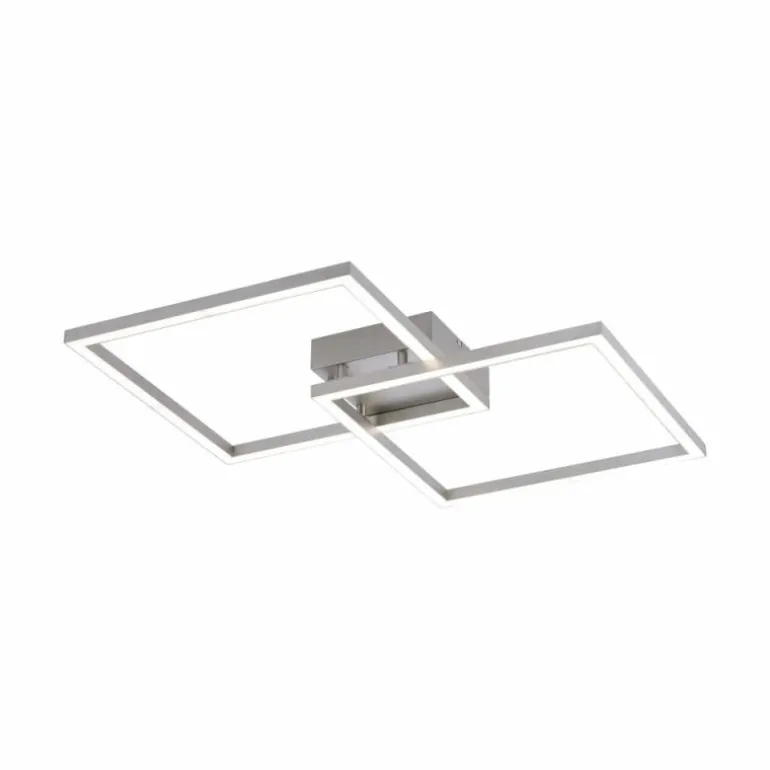 Plafonnier Leuchten Direkt Ls-MAXI LED Acier inoxydable, 2 lumières, Télécommandes, Changeur de couleurs