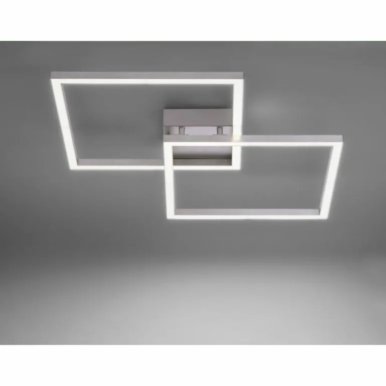 Plafonnier Leuchten Direkt Ls-MAXI LED Acier inoxydable, 2 lumières, Télécommandes, Changeur de couleurs