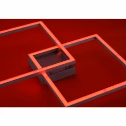 Plafonnier Leuchten Direkt Ls-MAXI LED Acier inoxydable, 2 lumières, Télécommandes, Changeur de couleurs