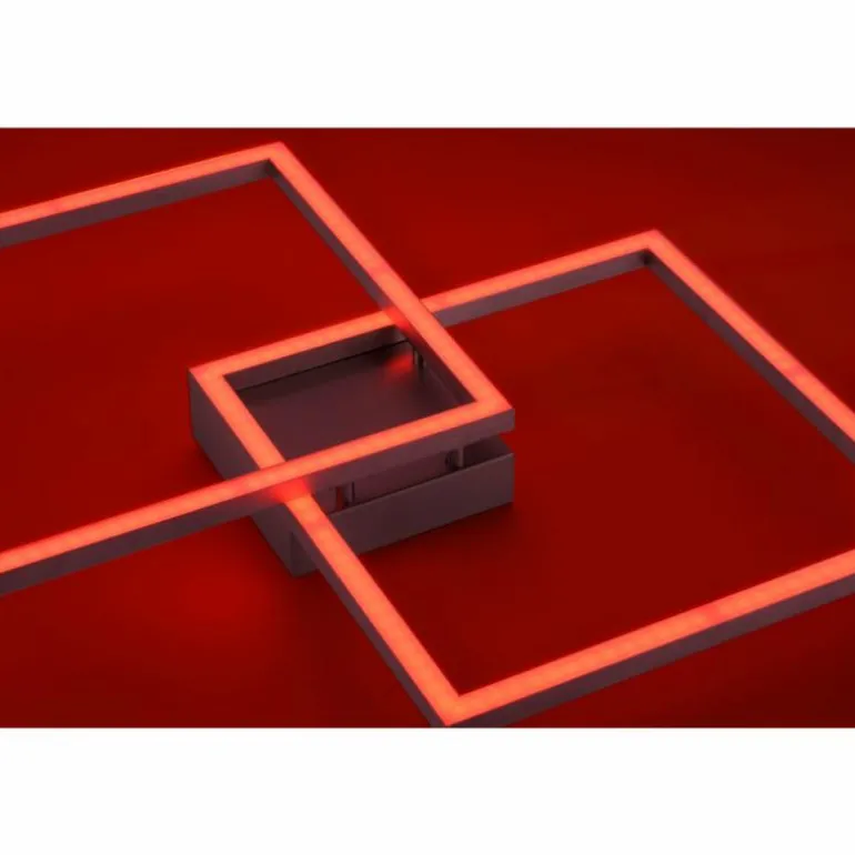 Plafonnier Leuchten Direkt Ls-MAXI LED Acier inoxydable, 2 lumières, Télécommandes, Changeur de couleurs