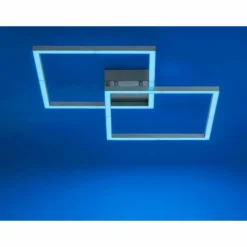 Plafonnier Leuchten Direkt Ls-MAXI LED Acier inoxydable, 2 lumières, Télécommandes, Changeur de couleurs