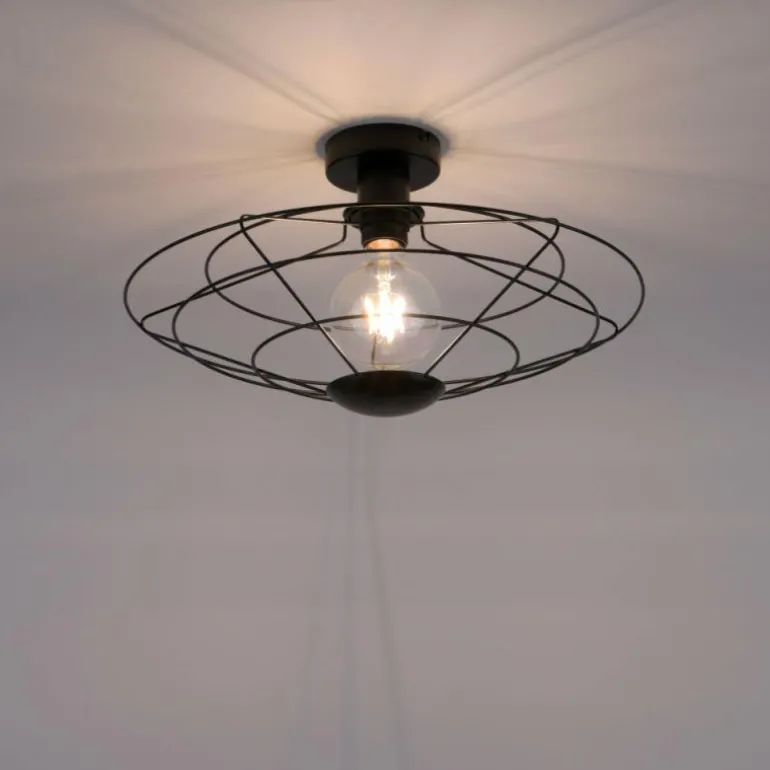 Plafonnier Leuchten Direkt PORTO Noir, 1 lumière