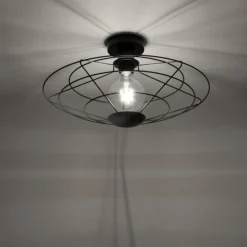 Plafonnier Leuchten Direkt PORTO Noir, 1 lumière