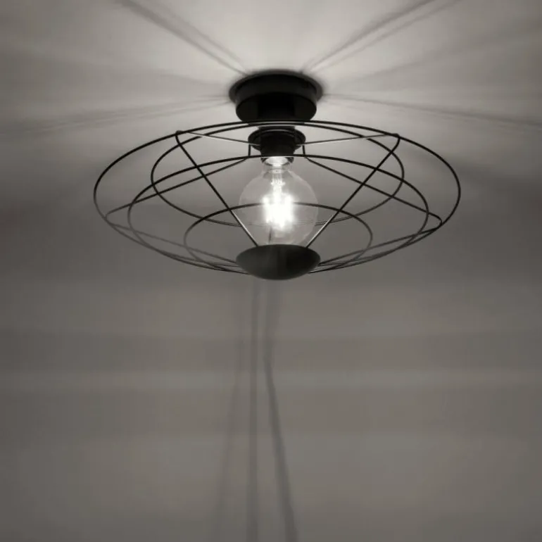 Plafonnier Leuchten Direkt PORTO Noir, 1 lumière