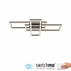 Plafonnier Leuchten Direkt IVEN LED Noir, 1 lumière