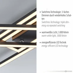 Plafonnier Leuchten Direkt IVEN LED Noir, 1 lumière