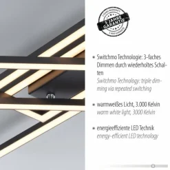 Plafonnier Leuchten Direkt IVEN LED Noir, 1 lumière