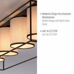Plafonnier Leuchten Direkt RAVEN Noir, 4 lumières