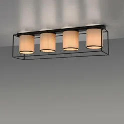 Plafonnier Leuchten Direkt RAVEN Noir, 4 lumières