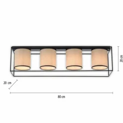 Plafonnier Leuchten Direkt RAVEN Noir, 4 lumières