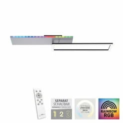 Plafonnier Leuchten Direkt RENDA LED Argenté, 2 lumières, Télécommandes, Changeur de couleurs