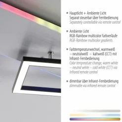 Plafonnier Leuchten Direkt RENDA LED Argenté, 2 lumières, Télécommandes, Changeur de couleurs