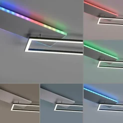 Plafonnier Leuchten Direkt RENDA LED Argenté, 2 lumières, Télécommandes, Changeur de couleurs