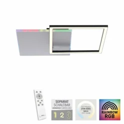 Plafonnier Leuchten Direkt RENDA LED Argenté, 2 lumières, Télécommandes, Changeur de couleurs