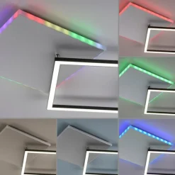 Plafonnier Leuchten Direkt RENDA LED Argenté, 2 lumières, Télécommandes, Changeur de couleurs