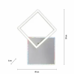 Plafonnier Leuchten Direkt RENDA LED Argenté, 2 lumières, Télécommandes, Changeur de couleurs
