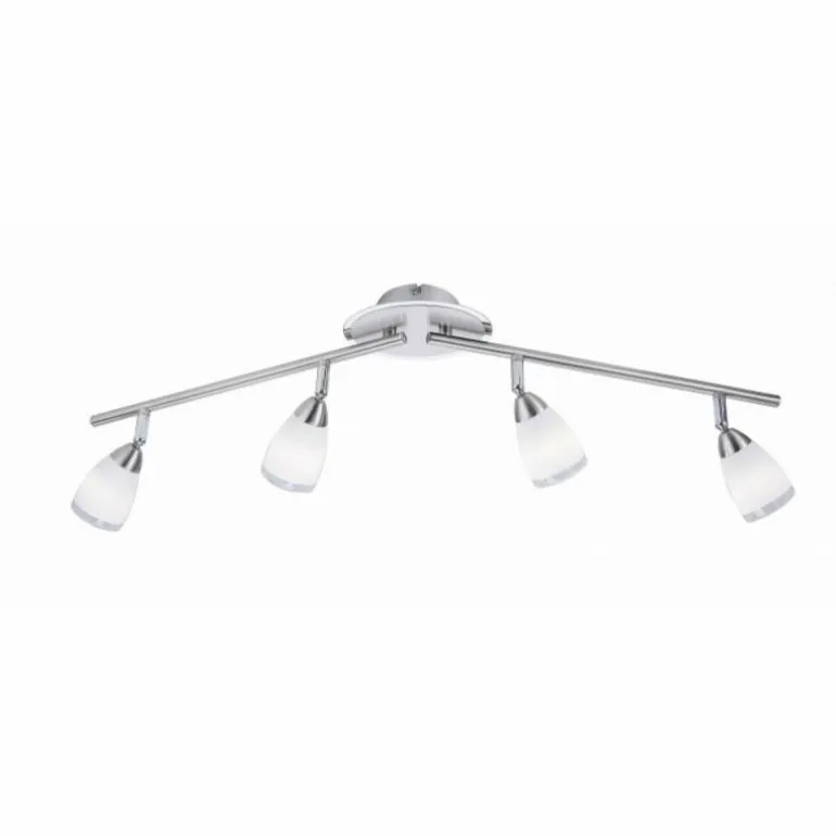 Plafonnier Leuchten Direkt VINO Acier inoxydable, 4 lumières