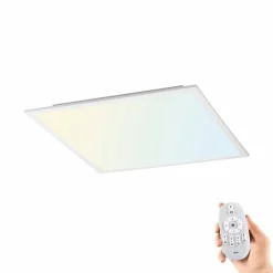 Plafonnier Leuchten-Direkt FLAT LED Blanc, 1 lumière, Télécommandes