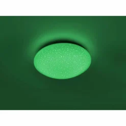 Plafonnier Leuchten-Direkt SKYLER LED Acier brossé, Blanc, 1 lumière, Télécommandes, Changeur de couleurs