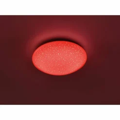 Plafonnier Leuchten-Direkt SKYLER LED Acier brossé, Blanc, 1 lumière, Télécommandes, Changeur de couleurs