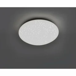 Plafonnier Leuchten-Direkt SKYLER LED Acier brossé, Blanc, 1 lumière, Télécommandes, Changeur de couleurs