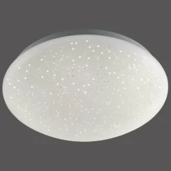 Plafonnier Leuchten-Direkt SKYLER LED Acier brossé, Blanc, 1 lumière, Télécommandes, Changeur de couleurs