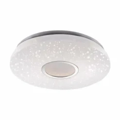 Plafonnier Leuchten-Direkt JONAS LED Acier brossé, Blanc, 1 lumière, Télécommandes