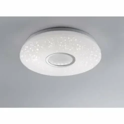 Plafonnier Leuchten-Direkt JONAS LED Acier brossé, Blanc, 1 lumière, Télécommandes