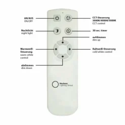 Plafonnier Leuchten-Direkt JONAS LED Acier brossé, Blanc, 1 lumière, Télécommandes
