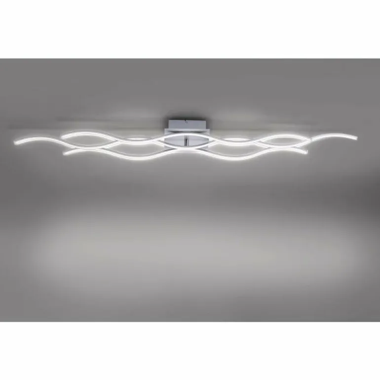 Plafonnier Leuchten-Direkt Wave LED Acier inoxydable, 3 lumières
