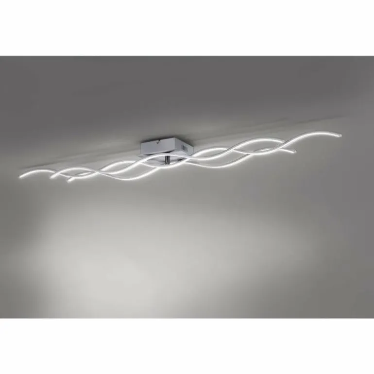 Plafonnier Leuchten-Direkt Wave LED Acier inoxydable, 3 lumières