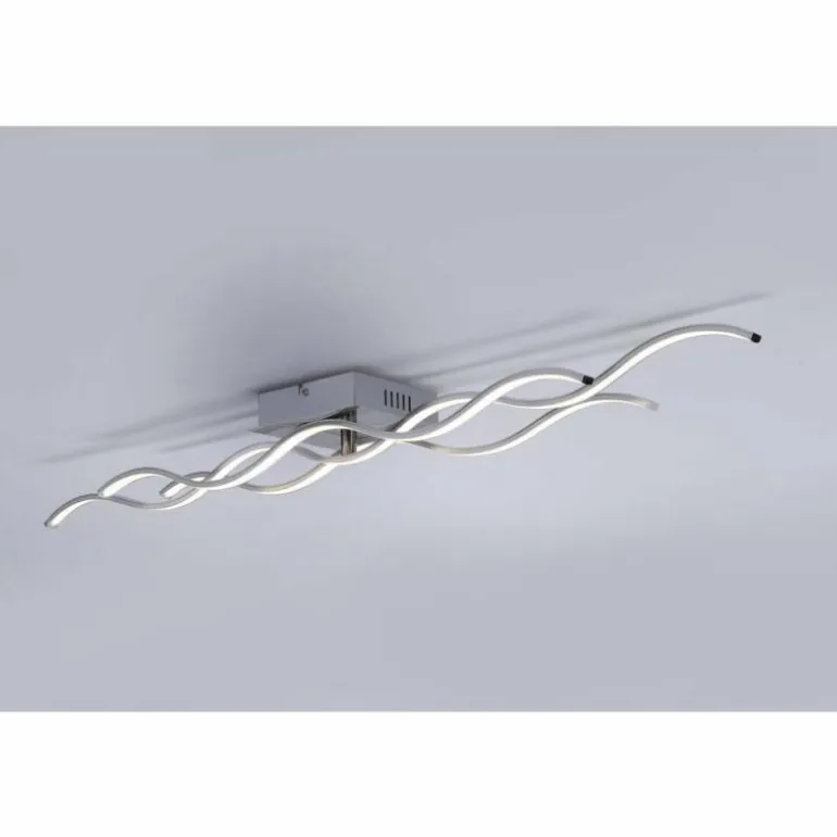 Plafonnier Leuchten-Direkt Wave LED Acier inoxydable, 3 lumières