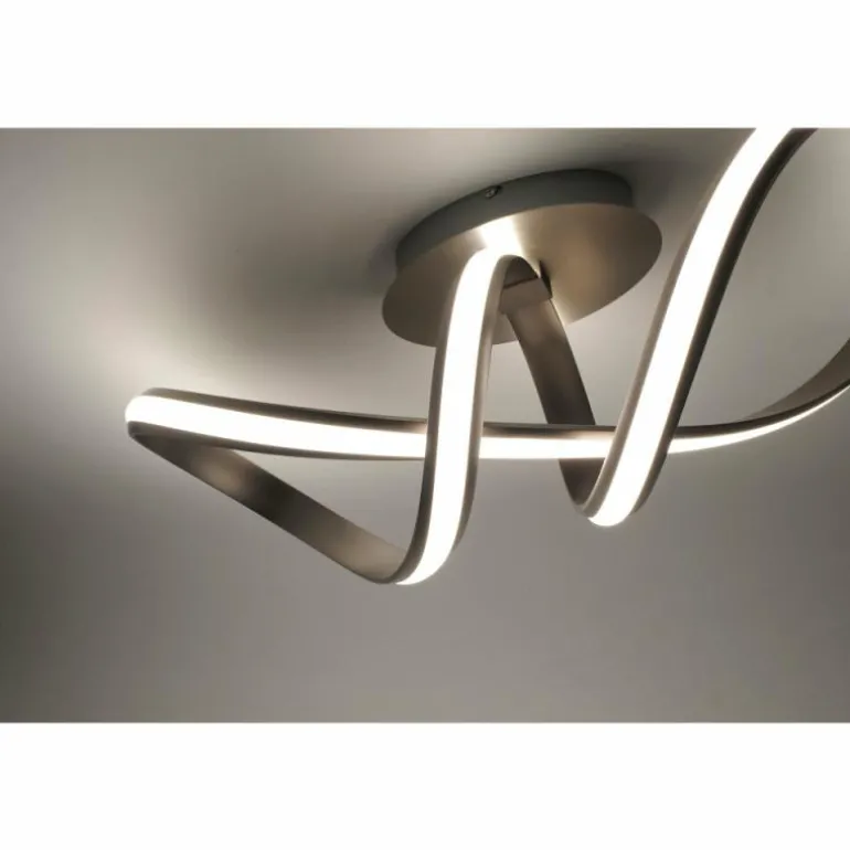 Plafonnier Leuchten-Direkt Ls-MELINDA LED Acier inoxydable, 1 lumière, Télécommandes, Changeur de couleurs