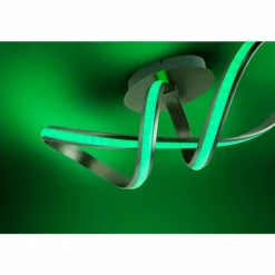 Plafonnier Leuchten-Direkt Ls-MELINDA LED Acier inoxydable, 1 lumière, Télécommandes, Changeur de couleurs