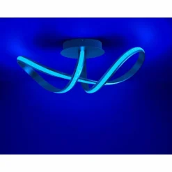 Plafonnier Leuchten-Direkt Ls-MELINDA LED Acier inoxydable, 1 lumière, Télécommandes, Changeur de couleurs