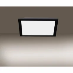 Plafonnier Leuchten-Direkt FLAT LED Noir, 1 lumière, Télécommandes
