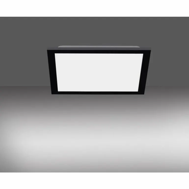 Plafonnier Leuchten-Direkt FLAT LED Noir, 1 lumière, Télécommandes